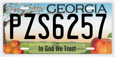GA license plate PZS6257
