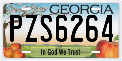GA license plate PZS6264