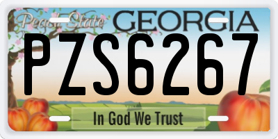 GA license plate PZS6267