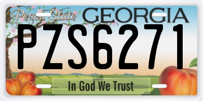 GA license plate PZS6271