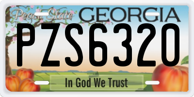 GA license plate PZS6320