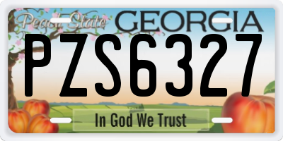 GA license plate PZS6327