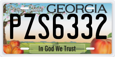 GA license plate PZS6332