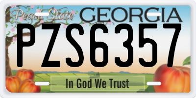 GA license plate PZS6357