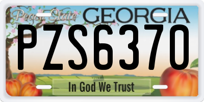 GA license plate PZS6370