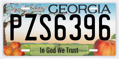 GA license plate PZS6396