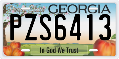 GA license plate PZS6413