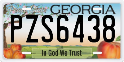 GA license plate PZS6438