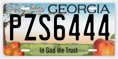 GA license plate PZS6444