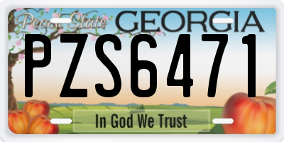 GA license plate PZS6471
