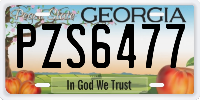 GA license plate PZS6477