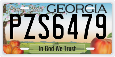 GA license plate PZS6479