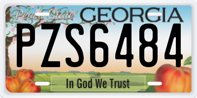 GA license plate PZS6484