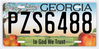 GA license plate PZS6488