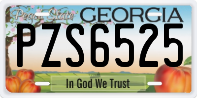 GA license plate PZS6525