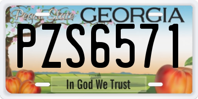 GA license plate PZS6571