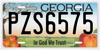 GA license plate PZS6575