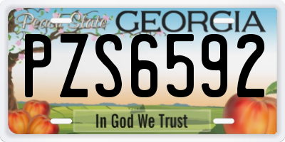 GA license plate PZS6592