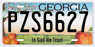 GA license plate PZS6627