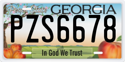 GA license plate PZS6678