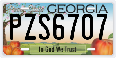 GA license plate PZS6707