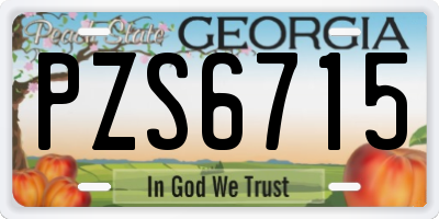 GA license plate PZS6715