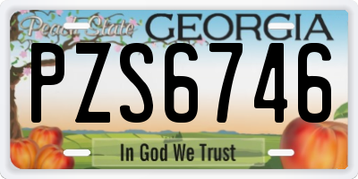 GA license plate PZS6746