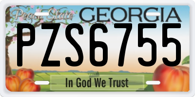 GA license plate PZS6755