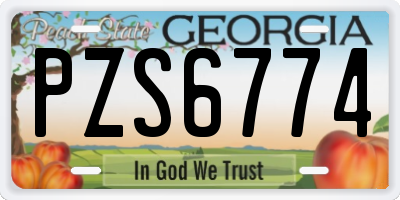 GA license plate PZS6774