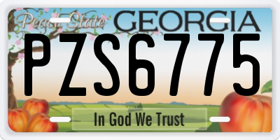 GA license plate PZS6775