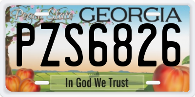 GA license plate PZS6826