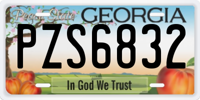 GA license plate PZS6832