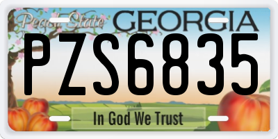 GA license plate PZS6835