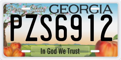 GA license plate PZS6912