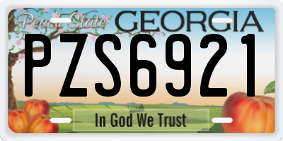 GA license plate PZS6921