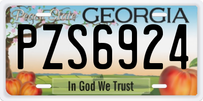 GA license plate PZS6924