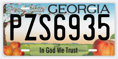 GA license plate PZS6935