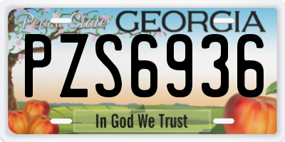 GA license plate PZS6936