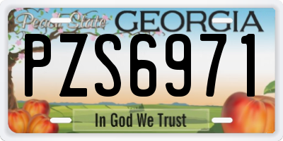 GA license plate PZS6971