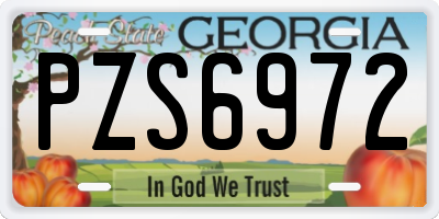 GA license plate PZS6972