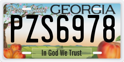 GA license plate PZS6978