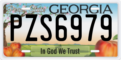 GA license plate PZS6979