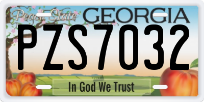 GA license plate PZS7032