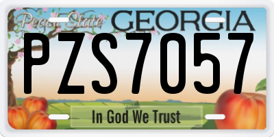 GA license plate PZS7057