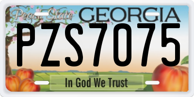 GA license plate PZS7075