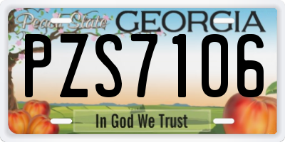 GA license plate PZS7106