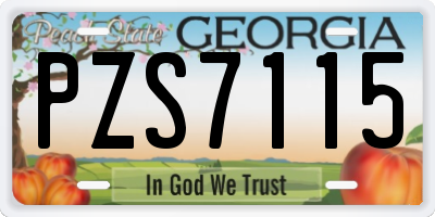 GA license plate PZS7115