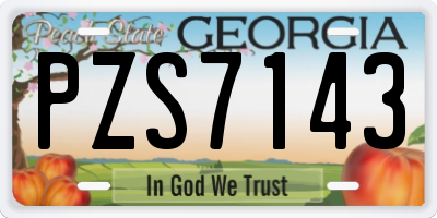 GA license plate PZS7143