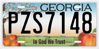 GA license plate PZS7148