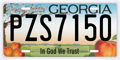 GA license plate PZS7150